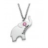 Srebrna verižica "Slonček+Kristal+Ime"