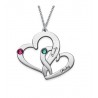 Srebrna verižica " Dve srci + kristal2"