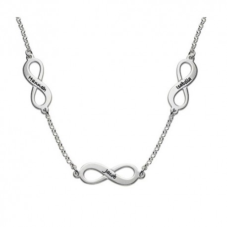 Srebrna verižica " Infinity z gravuro 3x"
