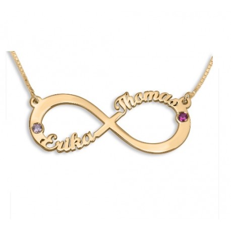 Zlata verižica "Infinity Ime 2x"