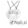 2x Srebrna verižica " Srček 2 x 1/2"