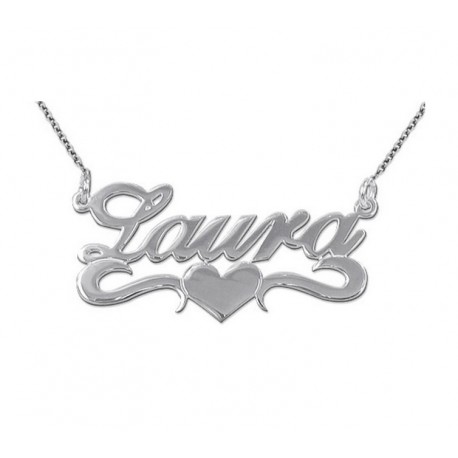 Srebrna verižica "Ime Srček"