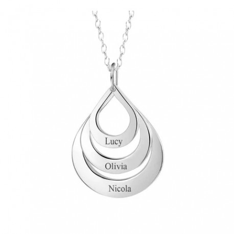 Srebrna verižica " Solzice z gravuro 3x"