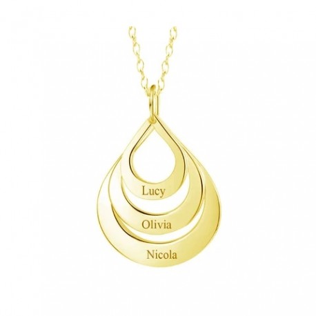 Zlata verižica " 3x solzice z gravuro"