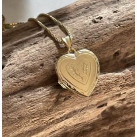 Srebrna verižica s pozlato " Medaljon srce"