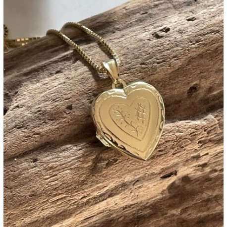 Srebrna verižica s pozlato " Medaljon srce"