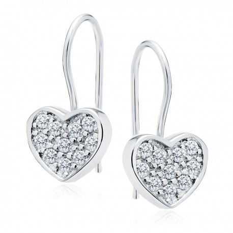 Srebrni viseči uhani s pozlato in cirkoni