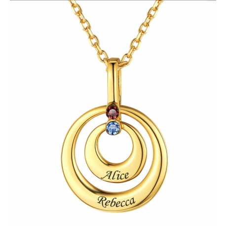 Srebrna verižica "Krog2" s pozlato