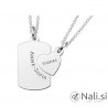 2x Srebrna verižica " Srček in ploščica"