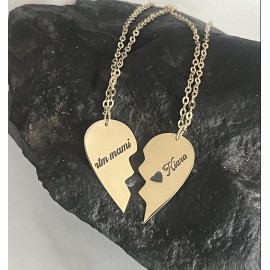 2x Srebrna verižica " Srček 2 x 1/2"